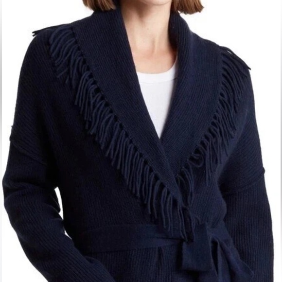 360 CASHMERE Alissa Fringed Wool & Cashmere Cardigan